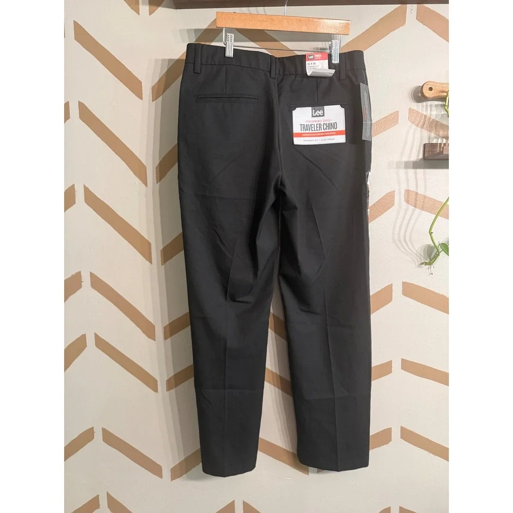 Lee Traveler Chino Mens 32x30 Black Performance Series Straight Fit Stretch